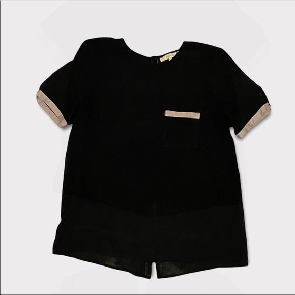 RW&CO | Sheer Black Button Back Blouse - Picture 1 of 4